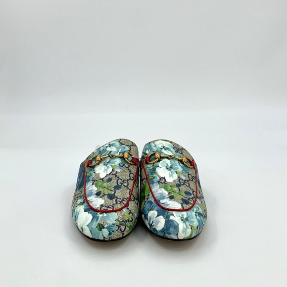 Gucci Multi-Color Logo Monogram Full-Print Horsebit Flat Slide Sandals - Picture 3 of 8